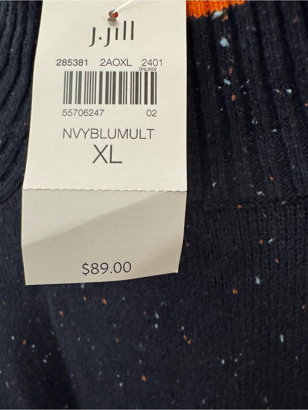 J. Jill Pure Jill Cotton Blend Knit Navy Blue Sweater [Size XL]. NWT - Picture 11 of 13